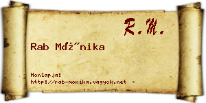 Rab Mónika névjegykártya