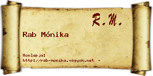 Rab Mónika névjegykártya